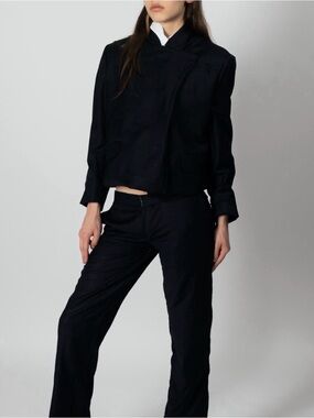 The Row Black Tailored High-Rise Trousers